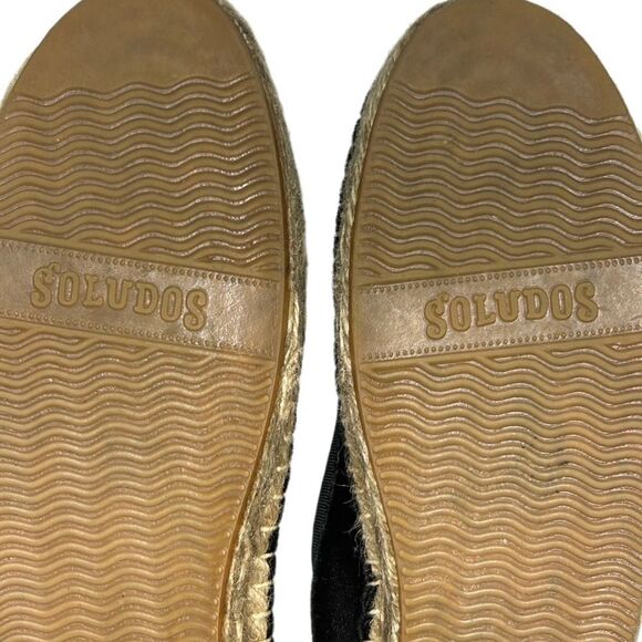 Soludos - Women’s Espadrilles, ‘The Smoking Slipper’ Velvet, Flat - Black Size 8 - Picture 15 of 16